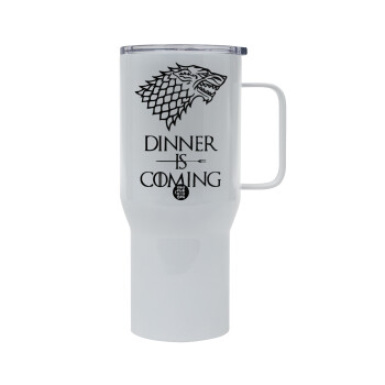 Dinner is coming (GOT), Mega Stainless steel Tumbler with lid, double wall 750L