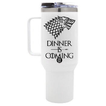 Dinner is coming (GOT), Mega Tumbler με καπάκι, διπλού τοιχώματος (θερμό) 1,2L