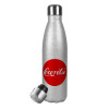 Metallic Glitter Silver Thermos Flask (Stainless steel), double-walled, 500ml