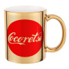 Mug ceramic, gold mirror, 330ml