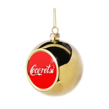 Cocoretsi, Golden Christmas tree ball ornament 8cm