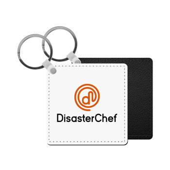 Disaster Chef, Μπρελόκ Δερματίνη, τετράγωνο ΜΑΥΡΟ (5x5cm)