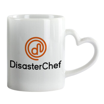 Disaster Chef, Κούπα καρδιά χερούλι λευκή, κεραμική, 330ml