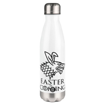 Easter is coming (GOT), Metal mug thermos White (Stainless steel), double wall, 500ml