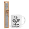 Easter Set, Ceramic Cup (330ml) & Easter aromatic flat candle (30cm) (GRAY)