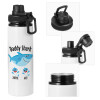 Metal water bottle with safety cap, aluminum 850ml