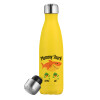 Yellow Stainless Steel Metallic Thermos, double-walled, 500ml