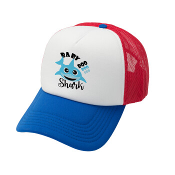 Baby Shark (boy), Καπέλο Ενηλίκων Soft Trucker με Δίχτυ Red/Blue/White (POLYESTER, ΕΝΗΛΙΚΩΝ, UNISEX, ONE SIZE)