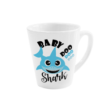 Baby Shark (boy), Κούπα κωνική Latte Λευκή, κεραμική, 300ml