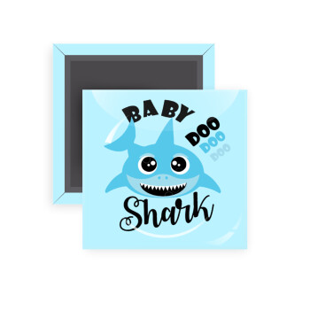 Baby Shark (boy), Μαγνητάκι ψυγείου τετράγωνο διάστασης 5x5cm