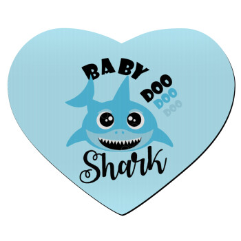 Baby Shark (boy), Mousepad καρδιά 23x20cm