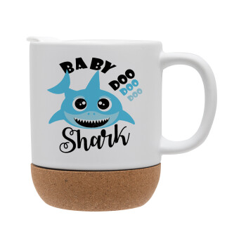 Baby Shark (boy), Κούπα, κεραμική με βάση φελού και καπάκι (ΜΑΤ), 330ml (1 τεμάχιο)