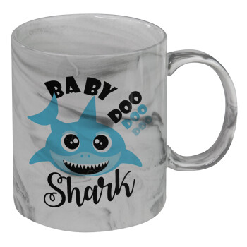Baby Shark (boy), Mug ceramic marble style, 330ml