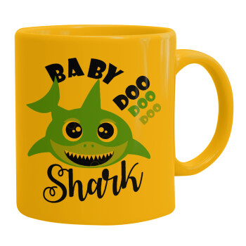Baby Shark (boy), Κούπα, κεραμική κίτρινη, 330ml (1 τεμάχιο)