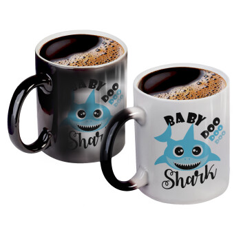 Baby Shark (boy), Color changing magic Mug, ceramic, 330ml when adding hot liquid inside, the black colour desappears (1 pcs)