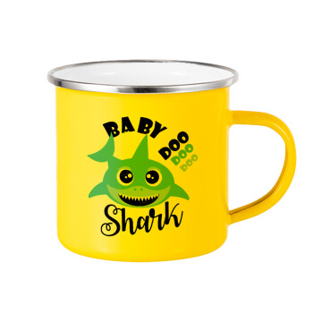 Baby Shark (boy), Κούπα Μεταλλική εμαγιέ Κίτρινη 360ml