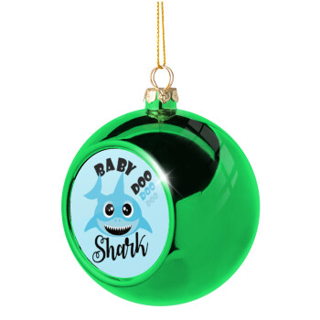 Baby Shark (boy), Green Christmas tree ornament ball 8cm