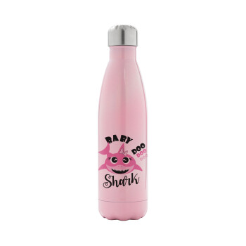 Baby Shark (girl), Metal mug thermos Pink Iridiscent (Stainless steel), double wall, 500ml