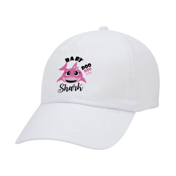 Baby Shark (girl), Καπέλο Ενηλίκων Baseball Λευκό 5-φύλλο (POLYESTER, ΕΝΗΛΙΚΩΝ, UNISEX, ONE SIZE)