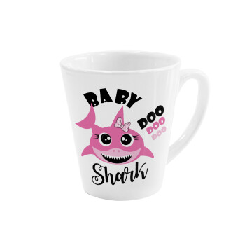 Baby Shark (girl), Κούπα κωνική Latte Λευκή, κεραμική, 300ml