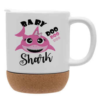 Baby Shark (girl), Ceramic coffee mug Cork (MAT), 330ml (1pcs)