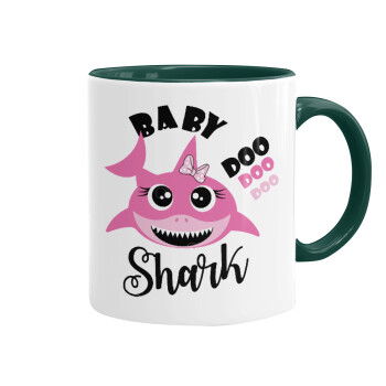 Baby Shark (girl), Κούπα χρωματιστή πράσινη, κεραμική, 330ml