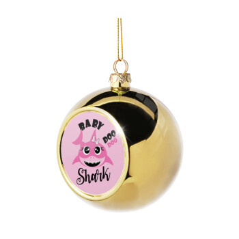 Baby Shark (girl), Golden Christmas tree ball ornament 8cm