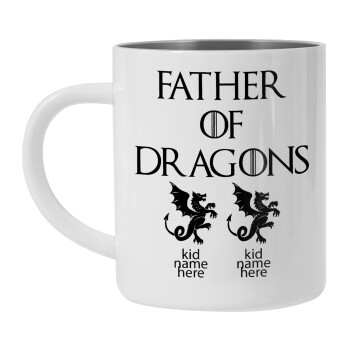 GOT, Father of Dragons  (με ονόματα παιδικά), Mug Stainless steel double wall 300ml