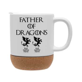 GOT, Father of Dragons  (με ονόματα παιδικά), Κούπα, κεραμική με βάση φελού και καπάκι (ΜΑΤ), 330ml (1 τεμάχιο)