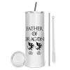 Eco friendly stainless steel tumbler 600ml, with metal straw & cleaning brush