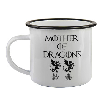 GOT, Mother of Dragons  (με ονόματα παιδικά), Κούπα εμαγιέ με μαύρο χείλος 360ml