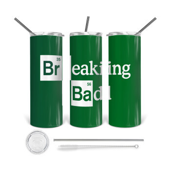 Breaking Bad, 360 Eco friendly ποτήρι θερμό (tumbler) από ανοξείδωτο ατσάλι 600ml, με μεταλλικό καλαμάκι & βούρτσα καθαρισμού