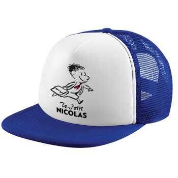 Le Petit Nicolas, Adult Soft Trucker Hat with Blue/White Mesh (POLYESTER, ADULT, UNISEX, ONE SIZE)