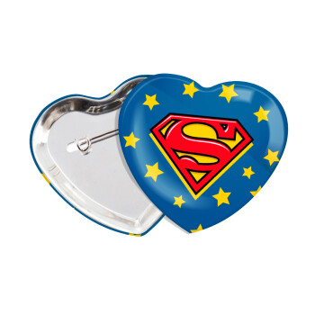 Superman Blue, Κονκάρδα παραμάνα καρδιά (57x52mm)
