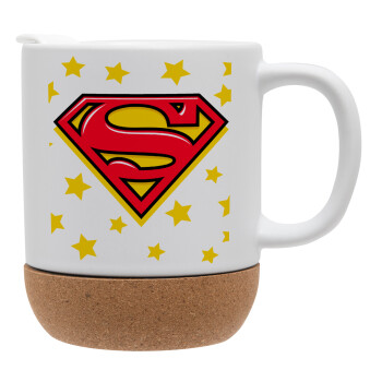 Superman Blue, Ceramic coffee mug Cork (MAT), 330ml (1pcs)