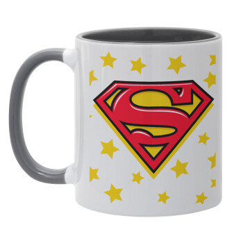 Superman Blue, Mug colored grey, ceramic, 330ml