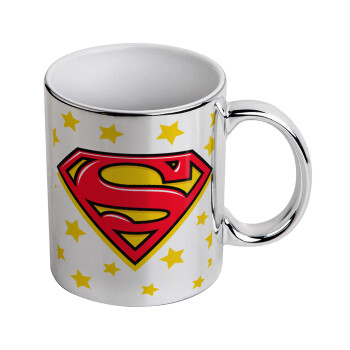 Superman Blue, Mug ceramic, silver mirror, 330ml