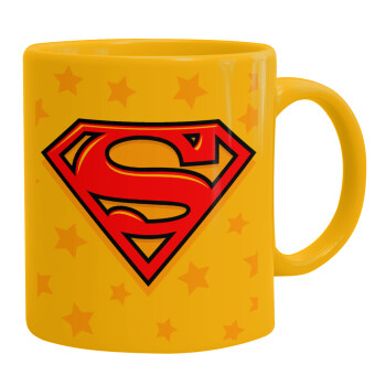 Superman Blue, Ceramic coffee mug yellow, 330ml