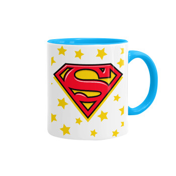 Superman Blue, Mug colored light blue, ceramic, 330ml