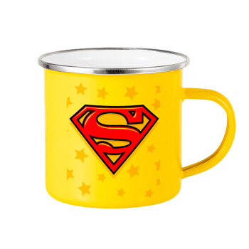 Superman Blue, Κούπα Μεταλλική εμαγιέ Κίτρινη 360ml