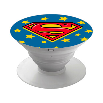 Superman Blue, Phone Holders Stand  White Hand-held Mobile Phone Holder