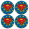 SET of 4 round wooden coasters (9cm)