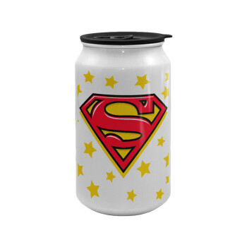 Superman Blue, Κούπα ταξιδιού μεταλλική με καπάκι (tin-can) 500ml