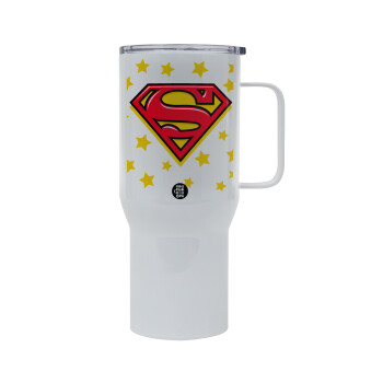 Superman Blue, Mega Stainless steel Tumbler with lid, double wall 750L