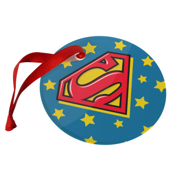 Superman Blue, Christmas ornament glass 9cm