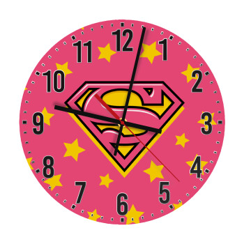 Superman Pink, Ρολόι τοίχου ξύλινο (30cm)