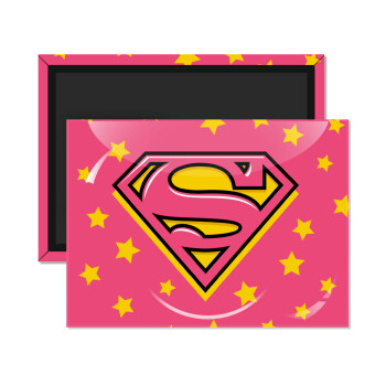 Superman Pink, Ορθογώνιο μαγνητάκι ψυγείου διάστασης 9x6cm