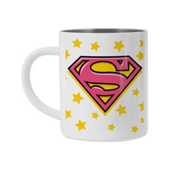 Superman Pink, Mug Stainless steel double wall 450ml