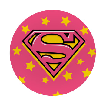 Superman Pink, Mousepad Στρογγυλό 20cm