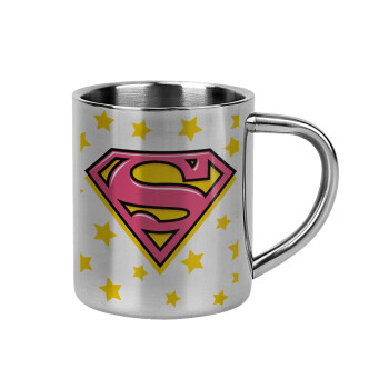 Superman Pink, Mug Stainless steel double wall 300ml
